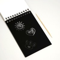 Гравюра блокнот детский Unicorn world, 10 листов, штихель, для девочки