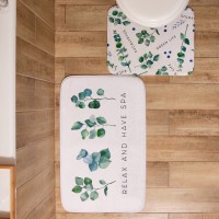 Набор ковриков для ванной Этель "Эвкалипт" 2 шт, 80х50 см, 50х40 см, велюр