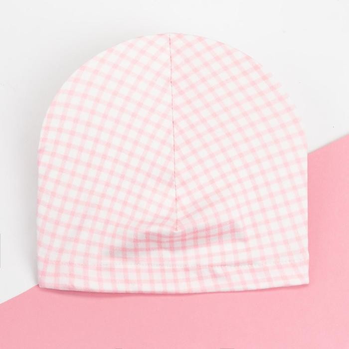 Шапка для девочки «Крошка Я. Бантик», размер 48, белая, розовая
