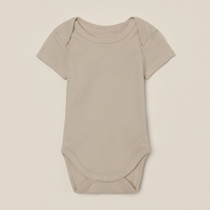 Боди детское 2 шт. SL HOME, рост 62-68 см, цвет бежевый/кофейный