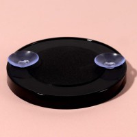 Зеркало макияжное, увеличение × 15, на присосках, d 9 см, цвет чёрный