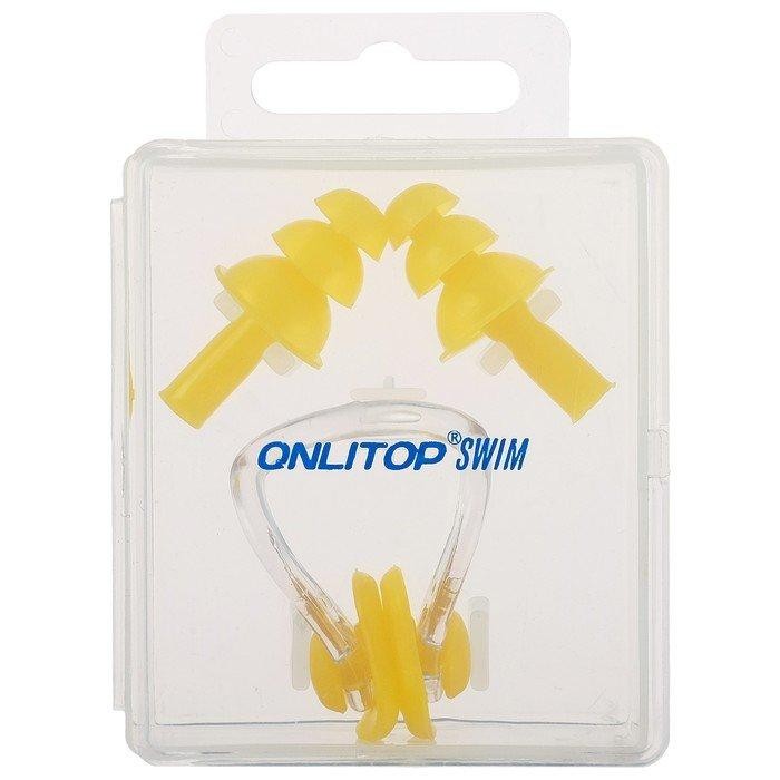 Набор для плавания, зажим для носа + беруши, цвета микс