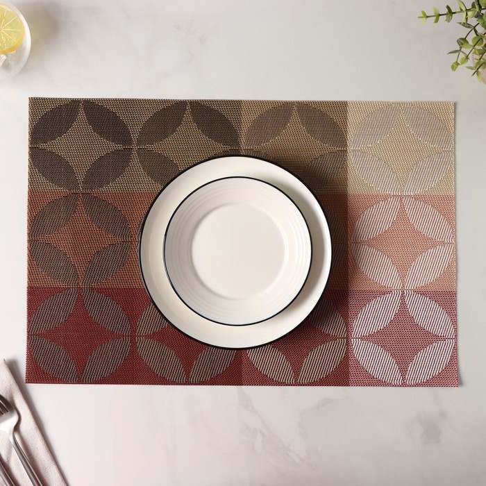 Салфетка сервировочная на стол Доляна «Пики», 45×30 см, красная