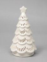 Светодиодная фигура «Ёлочка ажурная», 19.8×10.8×10.8 см, 1 LED, керамика, от батареек LR44×3, тёплый белый свет