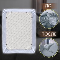 Зажимы на резинке, с регулятором, 2×18.5 см, 4 шт., белые