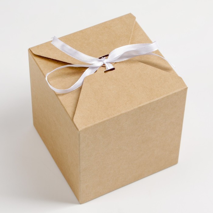 Коробка складная крафт, 10×10×10 см