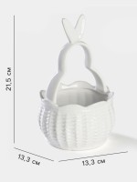 Конфетница Доляна «Зайка», 13.3×21.5 см, доломит, белая