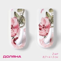 Крючки самоклеящиеся Доляна «Цветы», 2 шт., МИКС