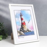 Фоторамка пластик "Акварель" 21х30 см, белый, с ножкой