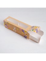 Коробка для макарун, кондитерская упаковка, «8 марта» 18×5.5×5.5 см