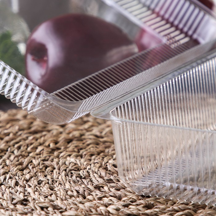 Контейнер одноразовый с неразьёмной крышкой, 28×21×8 см, Коррекс УТ11/1, цвет прозрачный