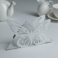 Салфетница Доляна «Бабочка», 13,5×4×9 см, цвет белый