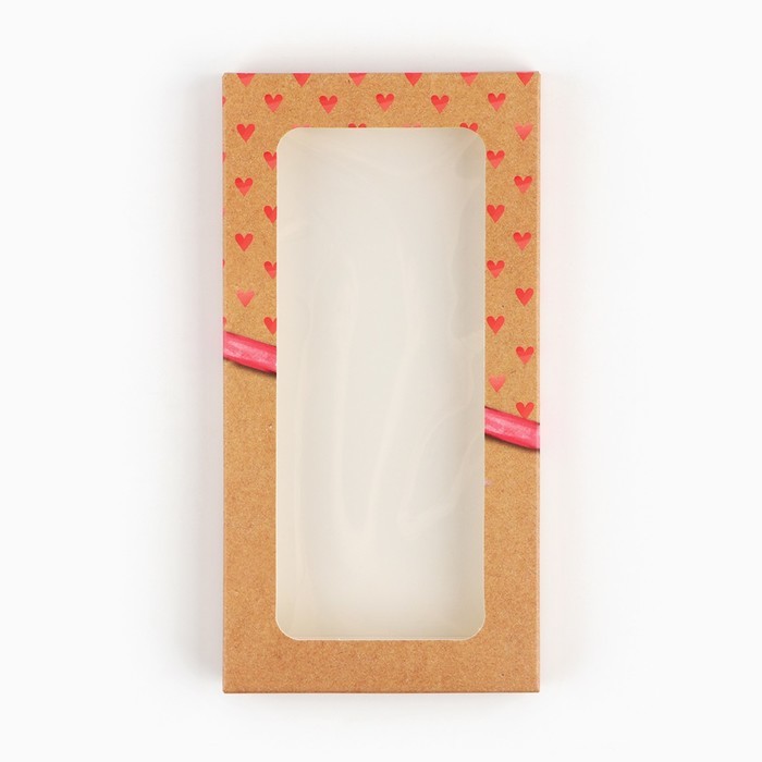 Коробка для шоколада «Только для тебя», с окном, 17.3 х 8.8 х 1.5 см