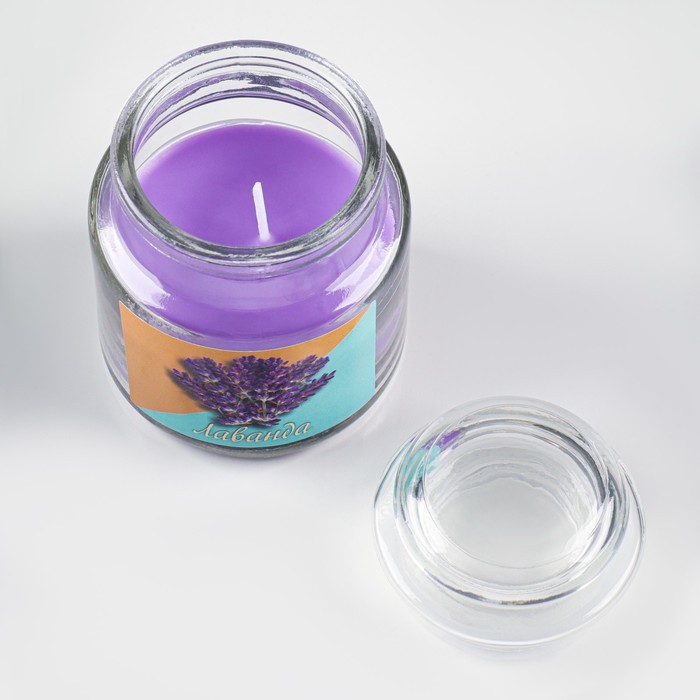 Свеча в банке ароматическая "Душистая лаванда" 6х8,5см