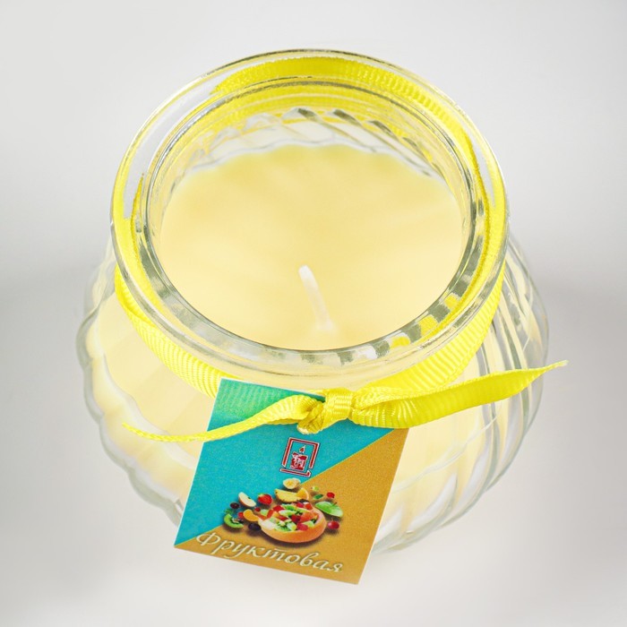 Свеча ароматическая в банке "Горшочек" 9х7,5см, фруктовая