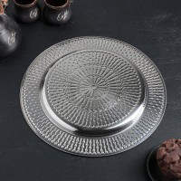 Поднос «Ярил», d=30 см, цвет серебряный