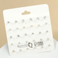 Серьги пусеты QF «Минимал», 15 пар, цвет МИКС