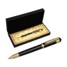 Ручка подарочная Calligrata «Вензура», шариковая, поворотная, в футляре кожзам, корпус чёрный с золотым