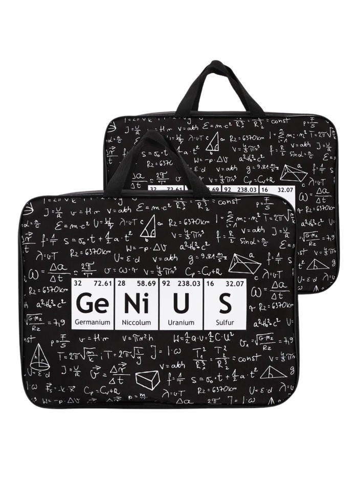 Папка с ручками текстильная А4, 360×245×70 мм, Calligrata Top «Гений»