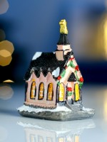 Светодиодная фигура «Дом с башней» 4.5×9×6 см, керамика, от батареек AG13×3, свечение тёплое белое