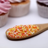 Посыпка кондитерская с мягким центром «Бисер»: желтый, оранжевый, серебро, 50 г