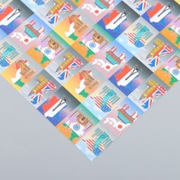 Бумага для скрапбукинга "Путешествия" плотность 180 гр 30,5х32 см