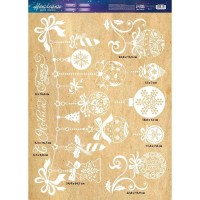 Наклейка для окон «Ёлочные игрушки» ,многоразовая, 50 × 70 см