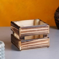 Подарочный ящик «Однушка лайт», 12×11×9 см, деревянный, цвет обожжённое дерево