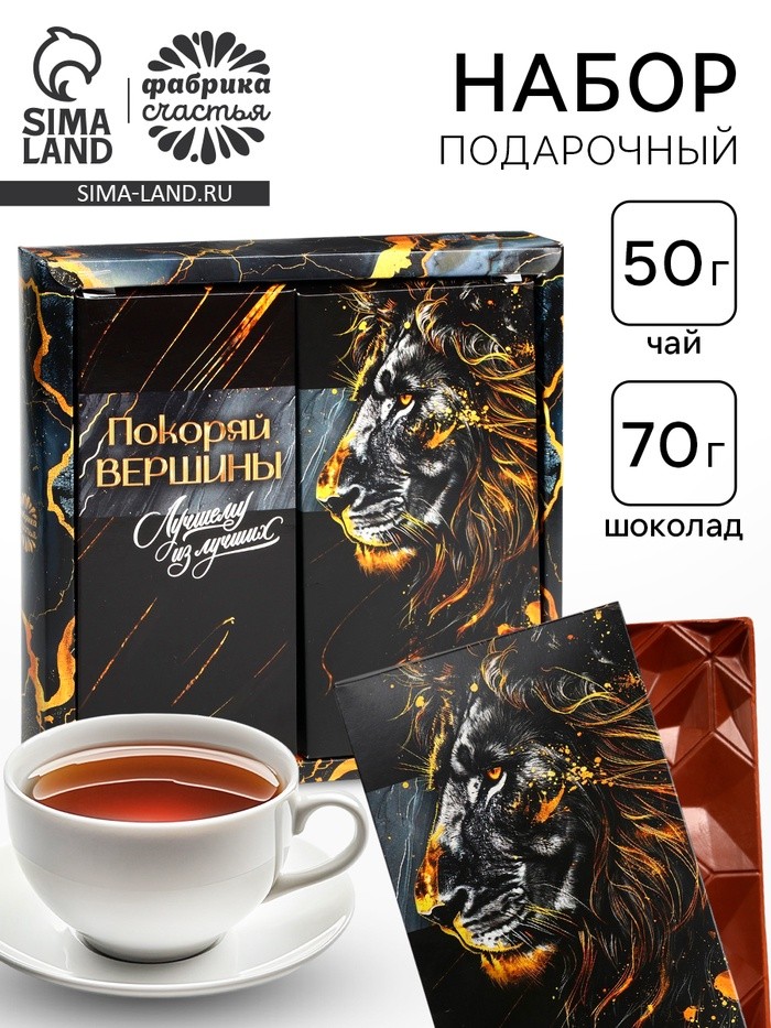 Подарочный набор «Покоряй вершины»: чай 50 г, шоколад 70 г