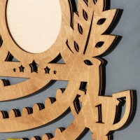 Медальница с фото "Я люблю спорт!" бежевый цвет, 47х27,5 см