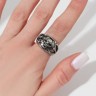 Кольцо «Перстень» череп и когти, цвет чернёное серебро, 18 размер