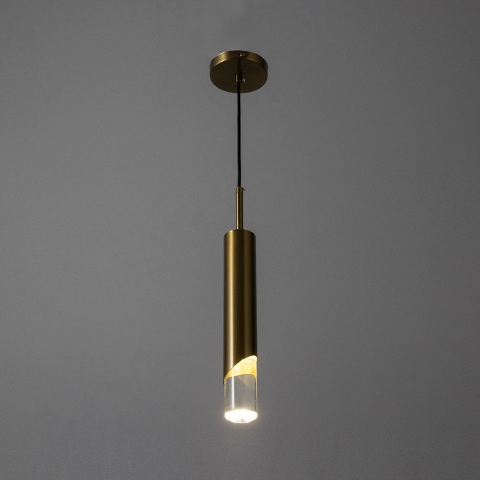 Светильник BayerLux подвесной "Комус" LED 6Вт 4000К золото 5х5х30-230см