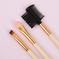 Набор кистей для макияжа «Франция», 7 предметов, чехол на кнопке, цвет бежевый/коричневый