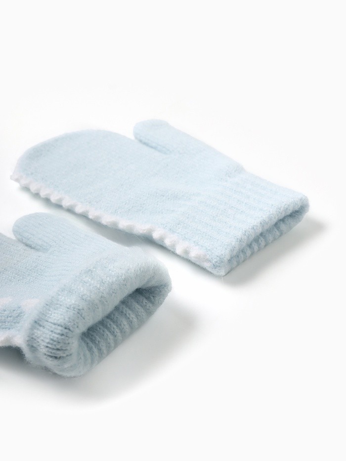 Варежки детские MINAKU, голубые, 15 см
