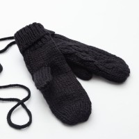 Варежки женские MINAKU «Вязаные», 18 см (6 1×2), чёрные