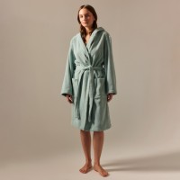 Халат махровый с капюшоном женский SL HOME: Basic «Аззура», размер S, хлопок 100%, бирюзовый