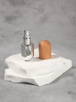 Флакон для парфюма, с распылителем, 7 мл, с деревянной крышкой, коричневый, серебристый