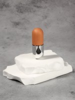 Флакон для парфюма, с распылителем, 7 мл, с деревянной крышкой, коричневый, серебристый