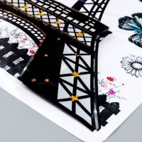 Наклейка пластик 2D "Эйфелева башня и цветы" МИКС 54х35,5 см