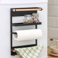 Держатель для кухонных принадлежностей на магните Доляна, 6 крючков, 4 направляющих, 34×24.5×6.5 см, коричневый