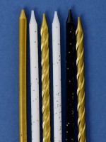 Свечи в торт «Праздничное волшебство», 6 шт., белый, черный, золотой