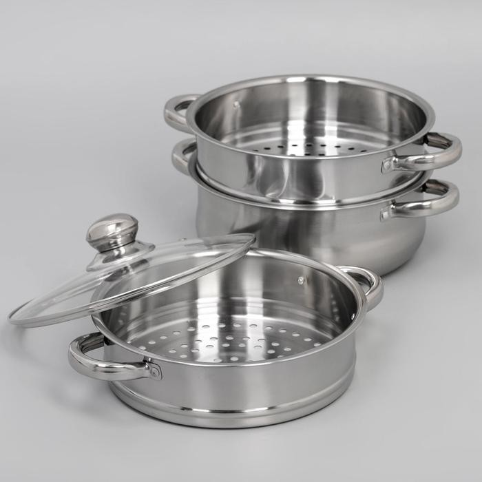 Мантоварка-пароварка Доляна «Классика», d=24 см, 4 уровня (нижний уровень 3,6 л)