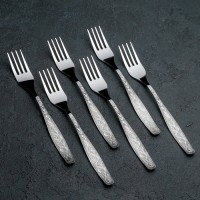 Набор столовых вилок «Уралочка», h=20 см, толщина 2 мм (М13), 6 шт, цвет серебряный