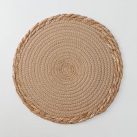 Салфетка сервировочная на стол Доляна «Мэг», плетёная, d=30 см, цвет бежевый