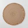 Салфетка сервировочная на стол Доляна «Мэг», плетёная, d=30 см, цвет бежевый