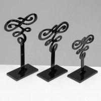 Подставка под серьги (набор 3 шт.) декор 9,5×7×11 см, цвет чёрный