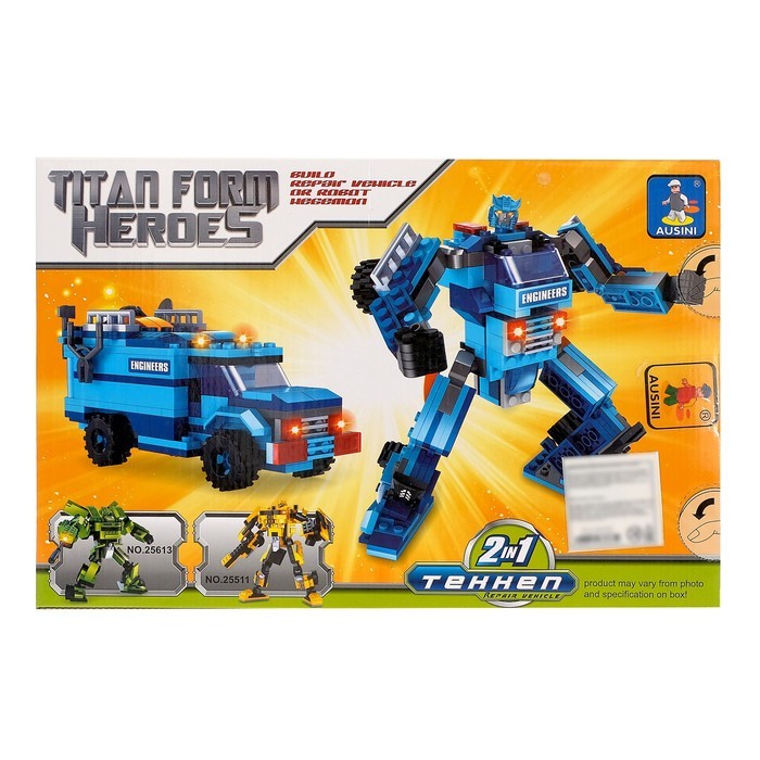 Конструктор Капитан «Робот-трансформер», 2 варианта сборки, 201 деталь