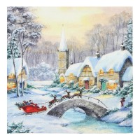 Набор новогодних салфеток "Этель" «Рождественский вечер», 40х40 см - 4 шт, хлопок, саржа