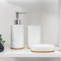 Набор аксессуаров для ванной комнаты Доляна «Гармония», 4 предмета (дозатор 380 мл, мыльница, стакан, подставка)
