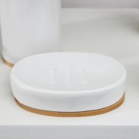 Набор аксессуаров для ванной комнаты Доляна «Гармония», 4 предмета (дозатор 380 мл, мыльница, стакан, подставка)